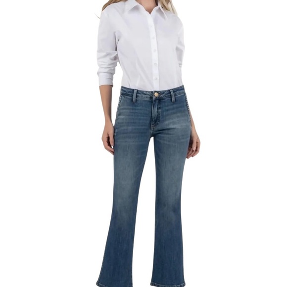 NWT Kelsey Mid Rise Ankle‎ Flare Regular Hem Slash Pkt - Picture 3 of 6